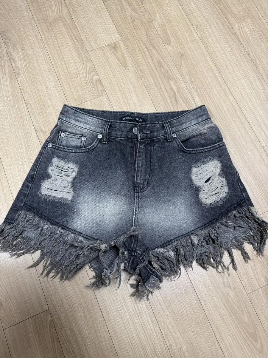 Items Similar to Bohemian Seoul Damage Washing Shorts Blue L